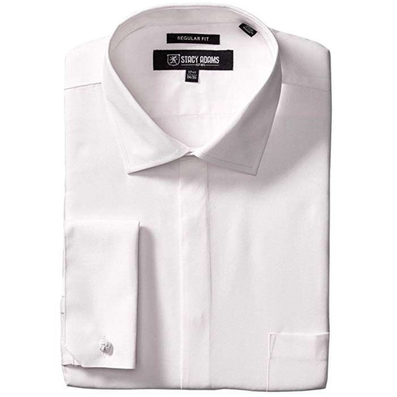 Stacy Adams Solid Dress Shirt (White) Men's Size 14 1/2, 32/33 - Picture 1 of 1